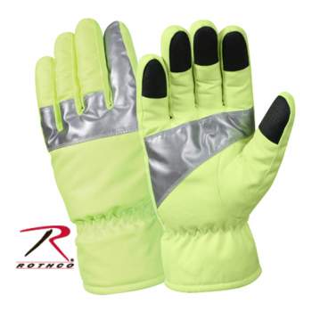 Rothco Safety Green Gloves With Reflective Tape