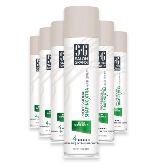 Salon Grafix Professional Shaping Xtra Hair Spray, Extra Super Hold, 10 oz - 6 Pack