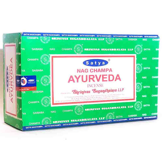 Satya - Ayurveda Incense Box of 12 packs with 15g each