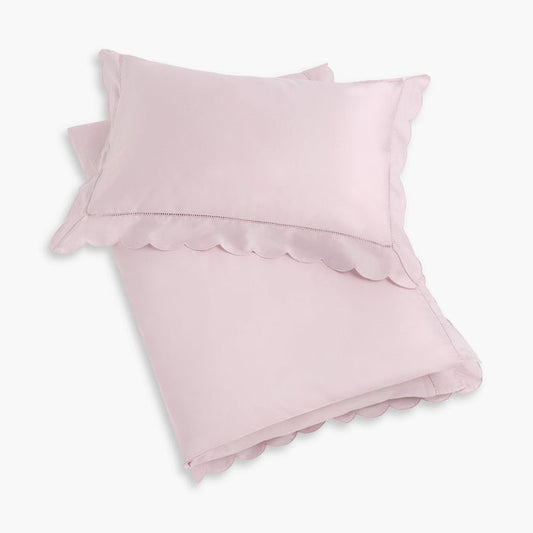 Scalloped Starlight Toddler Duvet in Rose
