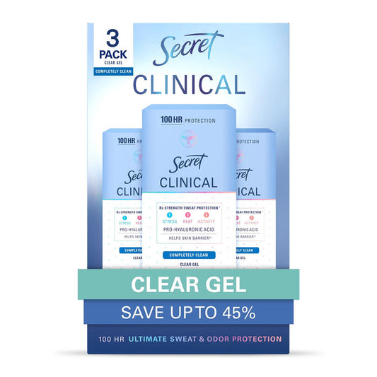 Secret Clinical Strength Clear Gel Completely Clean - 1.6oz - 3 Pack