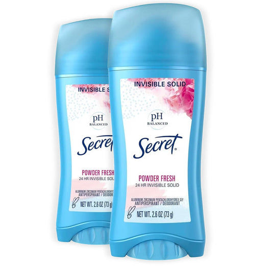 Secret Powder Fresh Invisible Solid Antiperspirant & Deodorant - 2.6oz - 2 pack - OPEN BOX