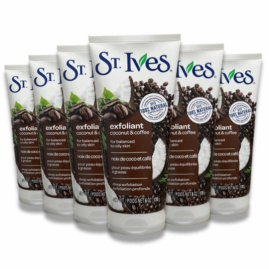 St. Ives Energizing Coconut & Coffee Face Scrub - 6 Oz - 6 Pack