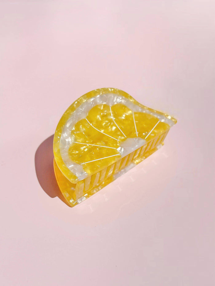 Sunshine Yellow Lemon Claw Clip // Cellulose Acetate