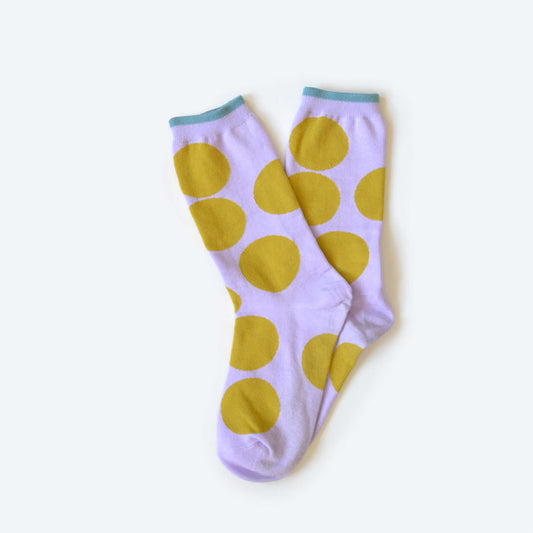 Sutro Bold Dot Crew Socks — Wisteria | Hooray Sock Co.
