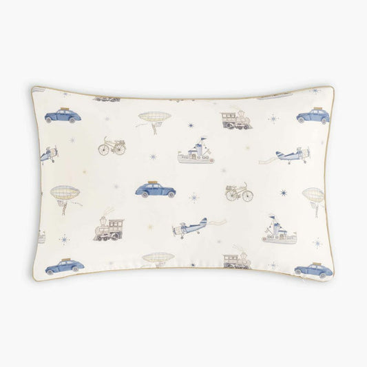 Transport Treasures Toddler Pillow in Blue