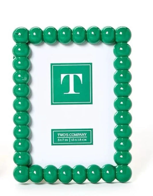 Two’s Company Hobnail 5x7 Photo Frame – Green | Elegant Glass Frame