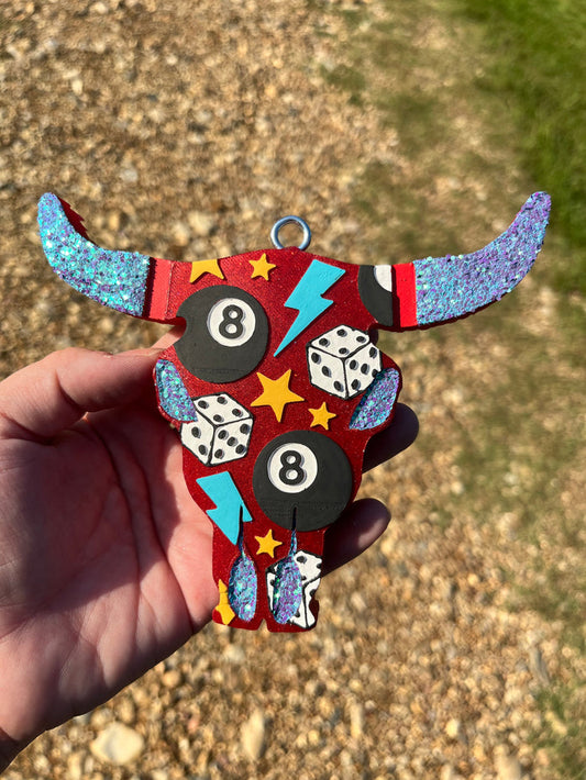 Western 8 Ball Aztec Bull Freshie
