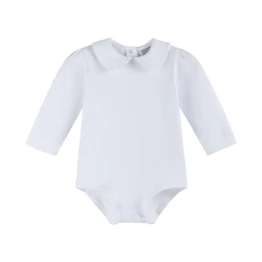 White Collard LS Bodysuit