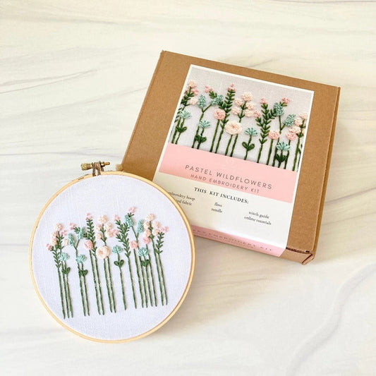 Wildflower Pastel Hand Embroidery Kit #4002WS