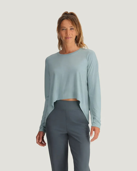 Women's Bamboo Lightweight Cropped Long Sleeve